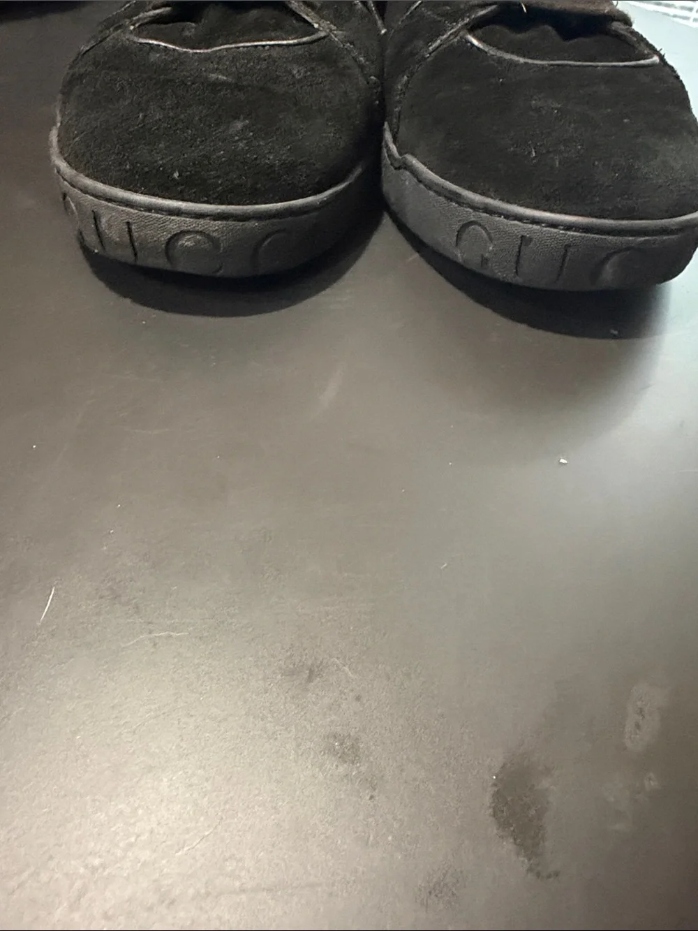 Gucci Black Suede & Leather Low-Top Sneakers